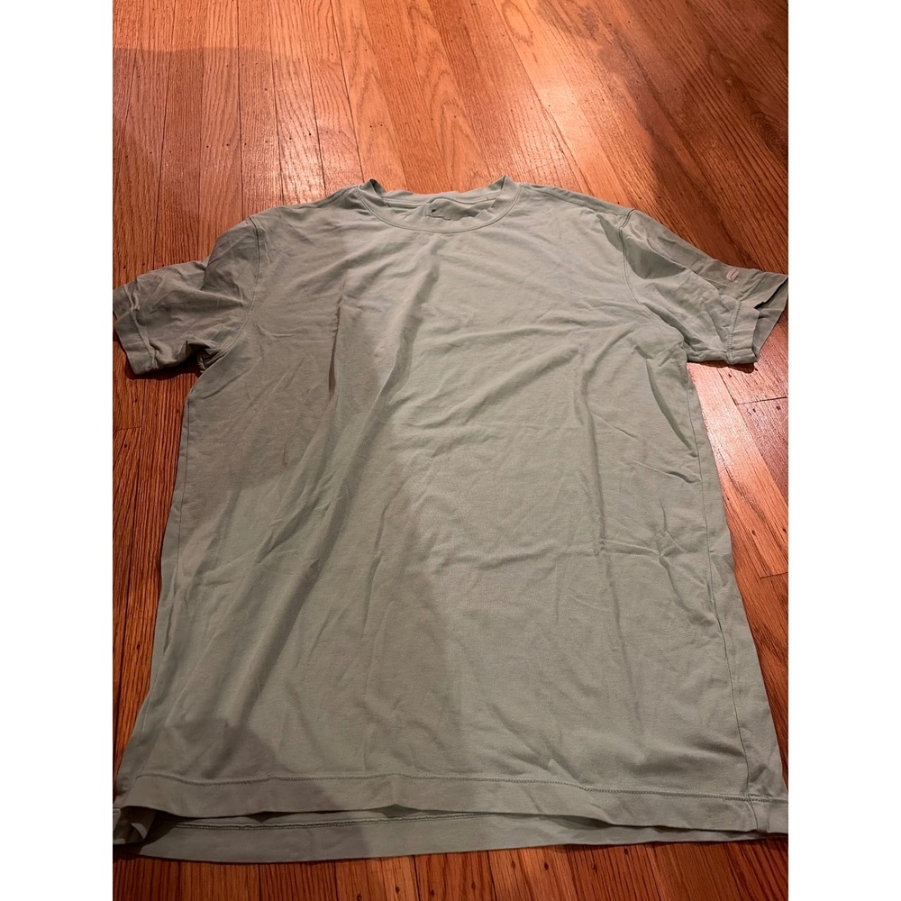 Fabletics Mens Sage Green Short Sleeve Cotton Modal Blend Crewneck Tee Size M